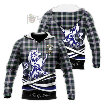 Campbell of Cawdor Dress Tartan Knitted Hoodie with Alba Gu Brath Regal Lion Emblem