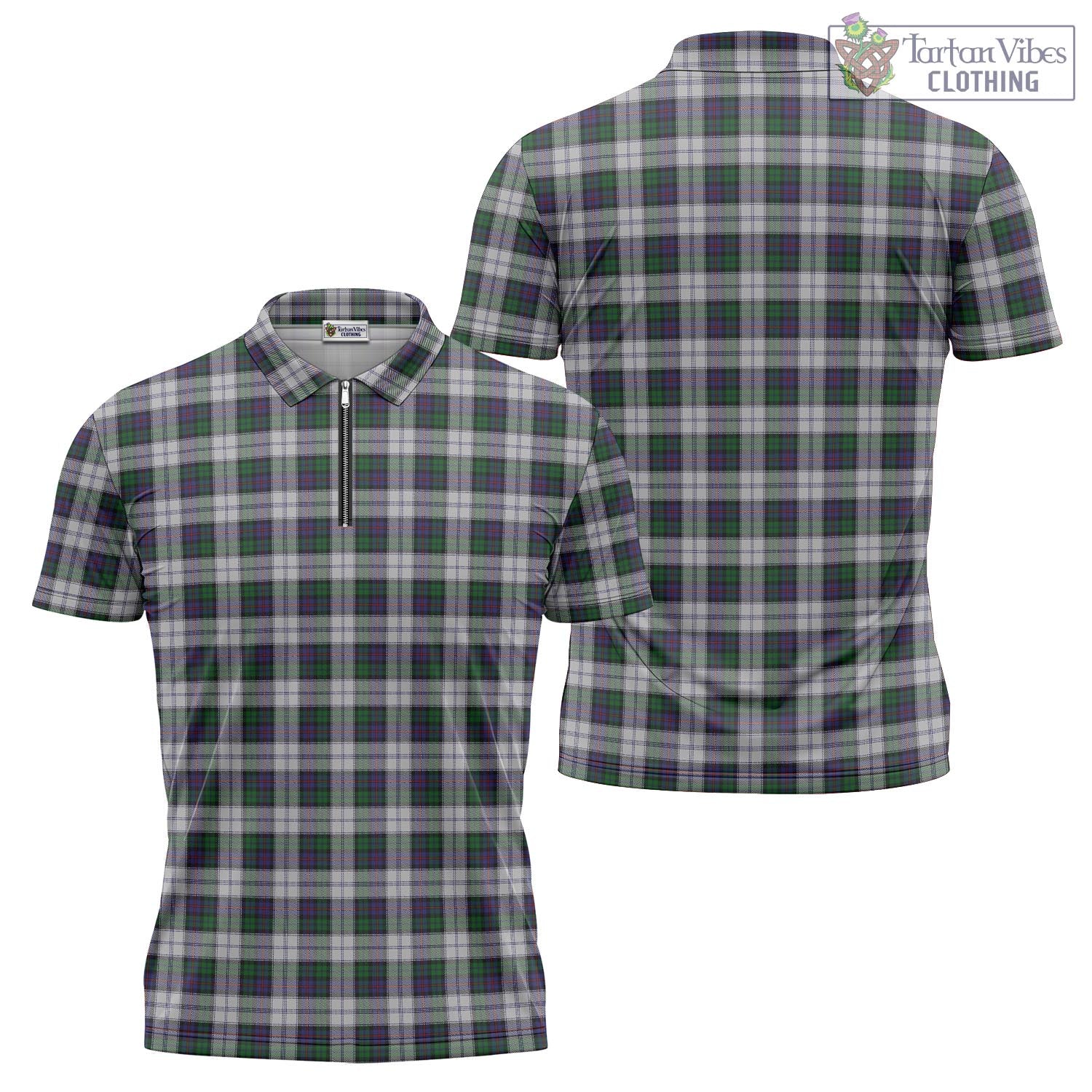 Tartan Vibes Clothing Campbell of Cawdor Dress Tartan Zipper Polo Shirt