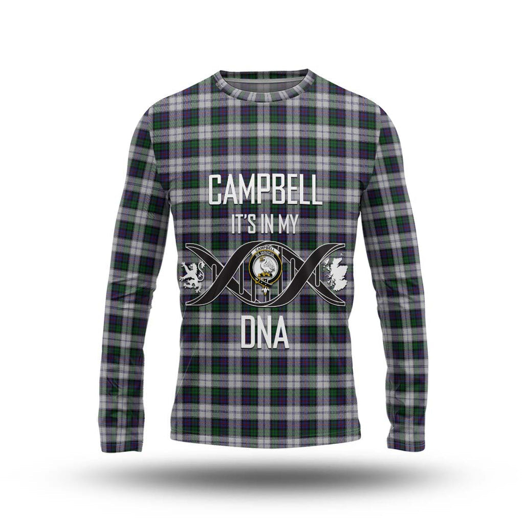 Campbell of Cawdor Dress Tartan Long Sleeve T-Shirt with Family Crest DNA In Me Style Unisex - Tartanvibesclothing Shop