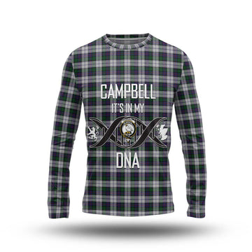 Campbell of Cawdor Dress Tartan Long Sleeve T-Shirt with Family Crest DNA In Me Style