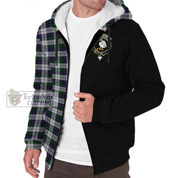 Campbell of Cawdor Dress Tartan Sherpa Hoodie with Family Crest and Half Of Me Style