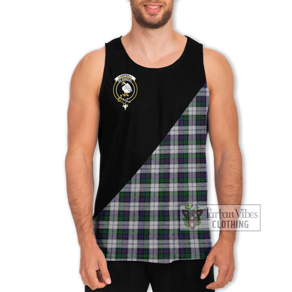 Campbell of Cawdor Dress Tartan Men's Tank Top with Family Crest and Military Logo Style Men - Tartanvibesclothing Shop