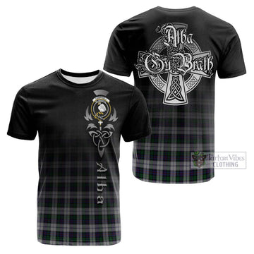 Campbell of Cawdor Dress Tartan Cotton T-shirt Featuring Alba Gu Brath Family Crest Celtic Inspired