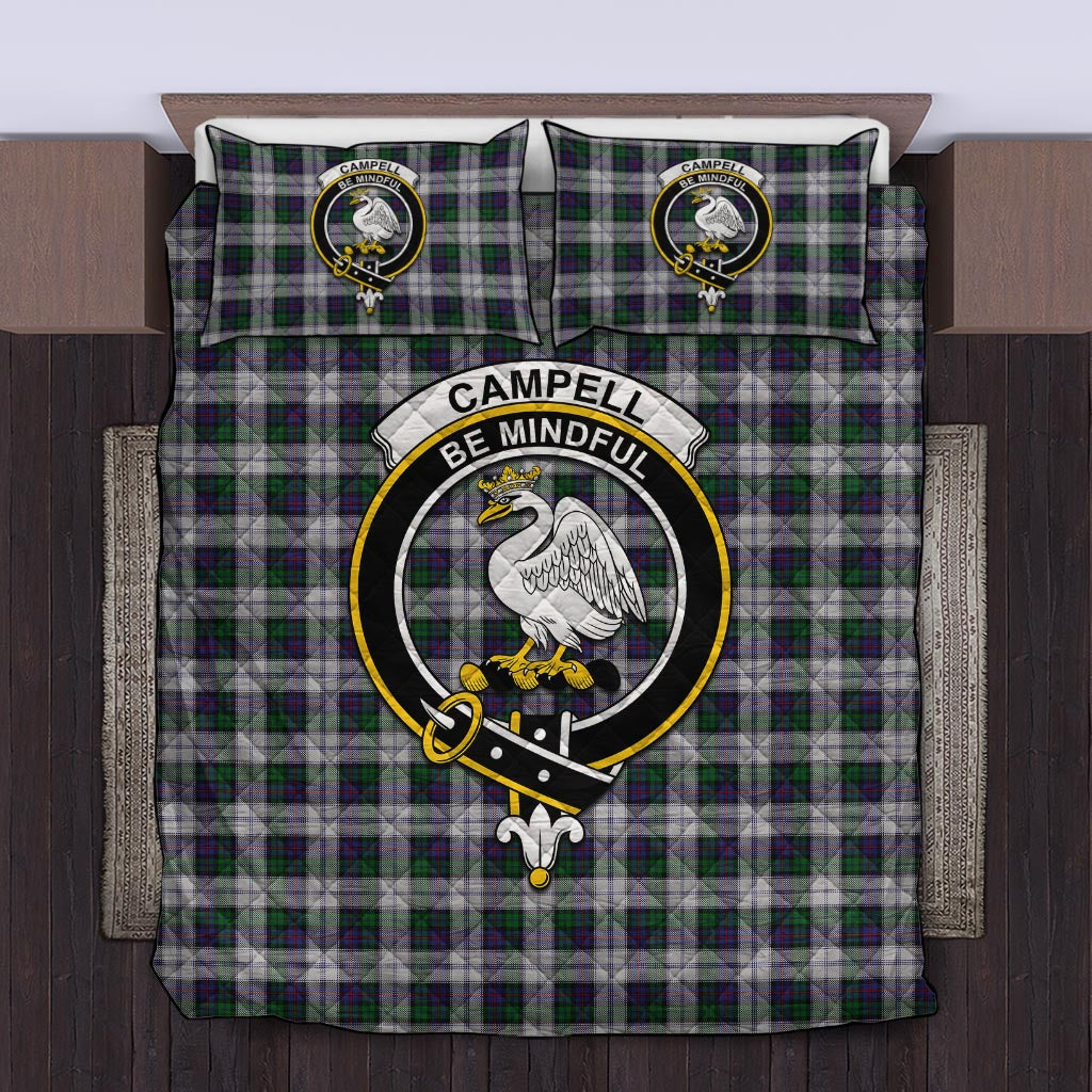 Campbell of Cawdor Dress Tartan Quilt Bed Set with Family Crest Twin - Tartan Vibes Clothing