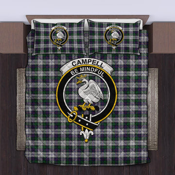 Campbell of Cawdor Dress Tartan Quilt Bed Set with Family Crest