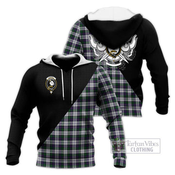 Campbell of Cawdor Dress Tartan Knitted Hoodie with Family Crest and Military Logo Style