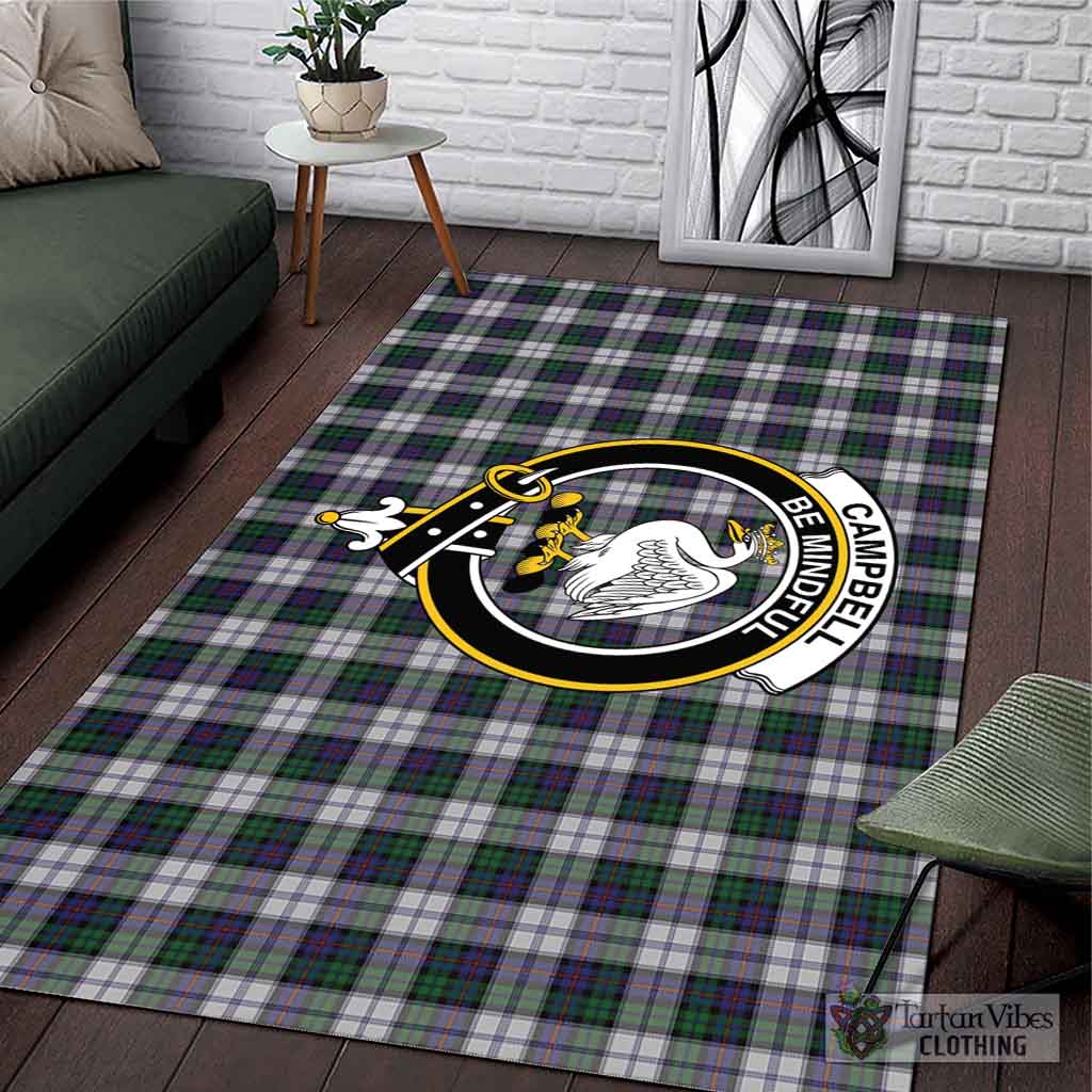 Tartan Vibes Clothing Campbell of Cawdor Dress Tartan Area Rug with Family Crest