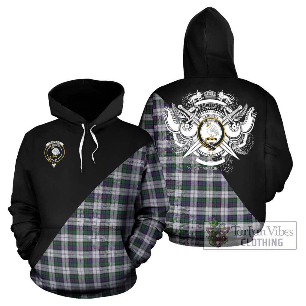 Campbell of Cawdor Dress Tartan Hoodie with Family Crest and Military Logo Style Zip Hoodie - Tartanvibesclothing Shop