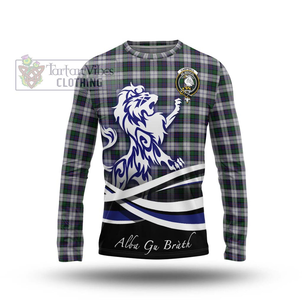 Campbell of Cawdor Dress Tartan Long Sleeve T-Shirt with Alba Gu Brath Regal Lion Emblem Unisex - Tartanvibesclothing Shop