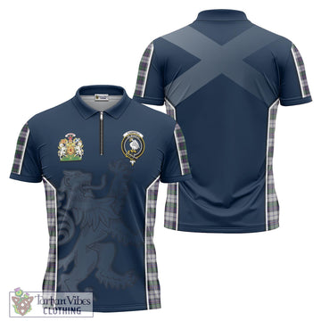 Campbell of Cawdor Dress Tartan Zipper Polo Shirt with Family Crest and Lion Rampant Vibes Sport Style