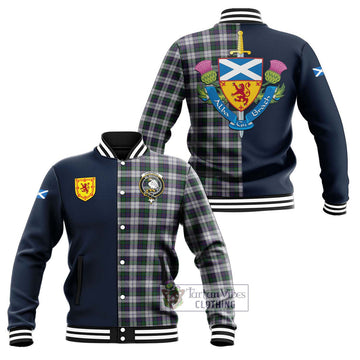 Campbell of Cawdor Dress Tartan Baseball Jacket Alba with Scottish Lion Royal Arm Half Style