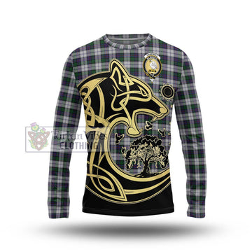 Campbell of Cawdor Dress Tartan Long Sleeve T-Shirt with Family Crest Celtic Wolf Style