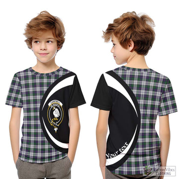 Campbell of Cawdor Dress Tartan Kid T-Shirt with Family Crest Circle Style