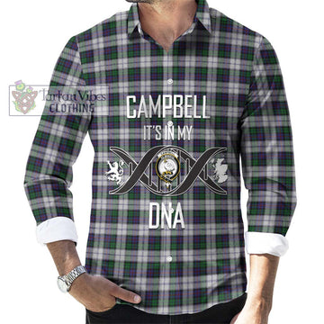 Campbell of Cawdor Dress Tartan Long Sleeve Button Shirt with Family Crest DNA In Me Style