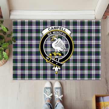 Campbell of Cawdor Dress Tartan Door Mat with Family Crest