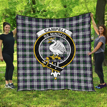 Campbell of Cawdor Dress Tartan Quilt with Family Crest