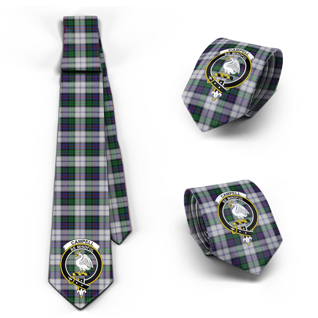 Campbell of Cawdor Dress Tartan Classic Necktie with Family Crest Necktie One Size - Tartan Vibes Clothing