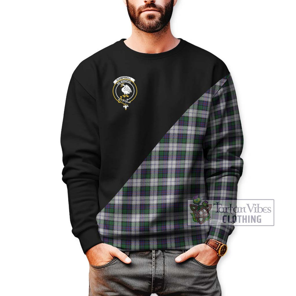 Campbell of Cawdor Dress Tartan Sweatshirt with Family Crest and Military Logo Style Unisex - Tartanvibesclothing Shop