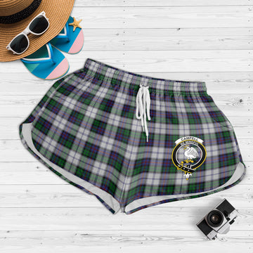 Campbell of Cawdor Dress Tartan Womens Shorts with Family Crest