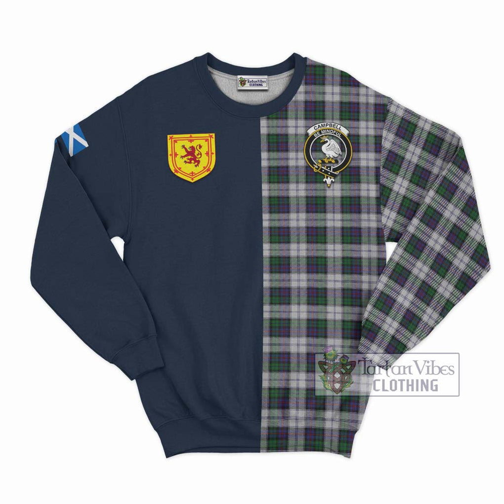 Tartan Vibes Clothing Campbell of Cawdor Dress Tartan Sweatshirt with Scottish Lion Royal Arm Half Style