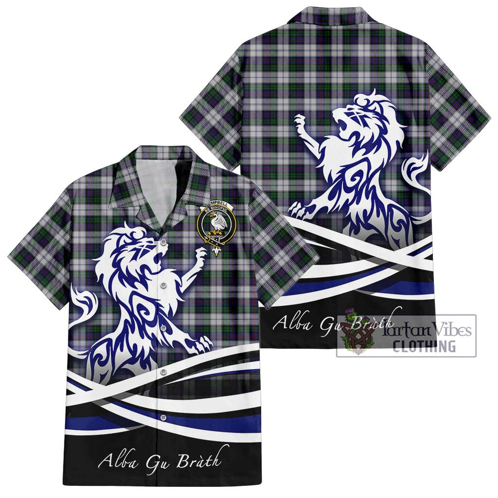 Campbell of Cawdor Dress Tartan Short Sleeve Button Shirt with Alba Gu Brath Regal Lion Emblem Kid - Tartanvibesclothing Shop