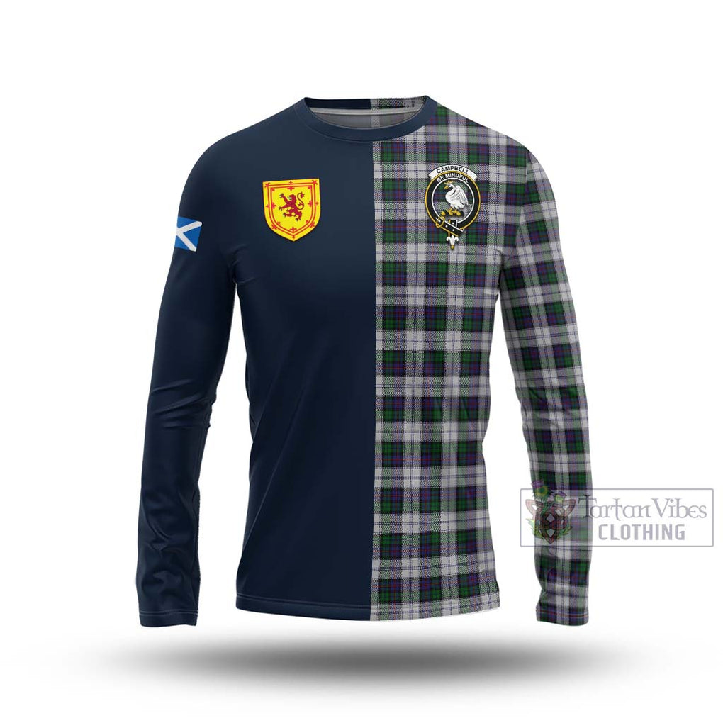 Tartan Vibes Clothing Campbell of Cawdor Dress Tartan Long Sleeve T-Shirt with Scottish Lion Royal Arm Half Style