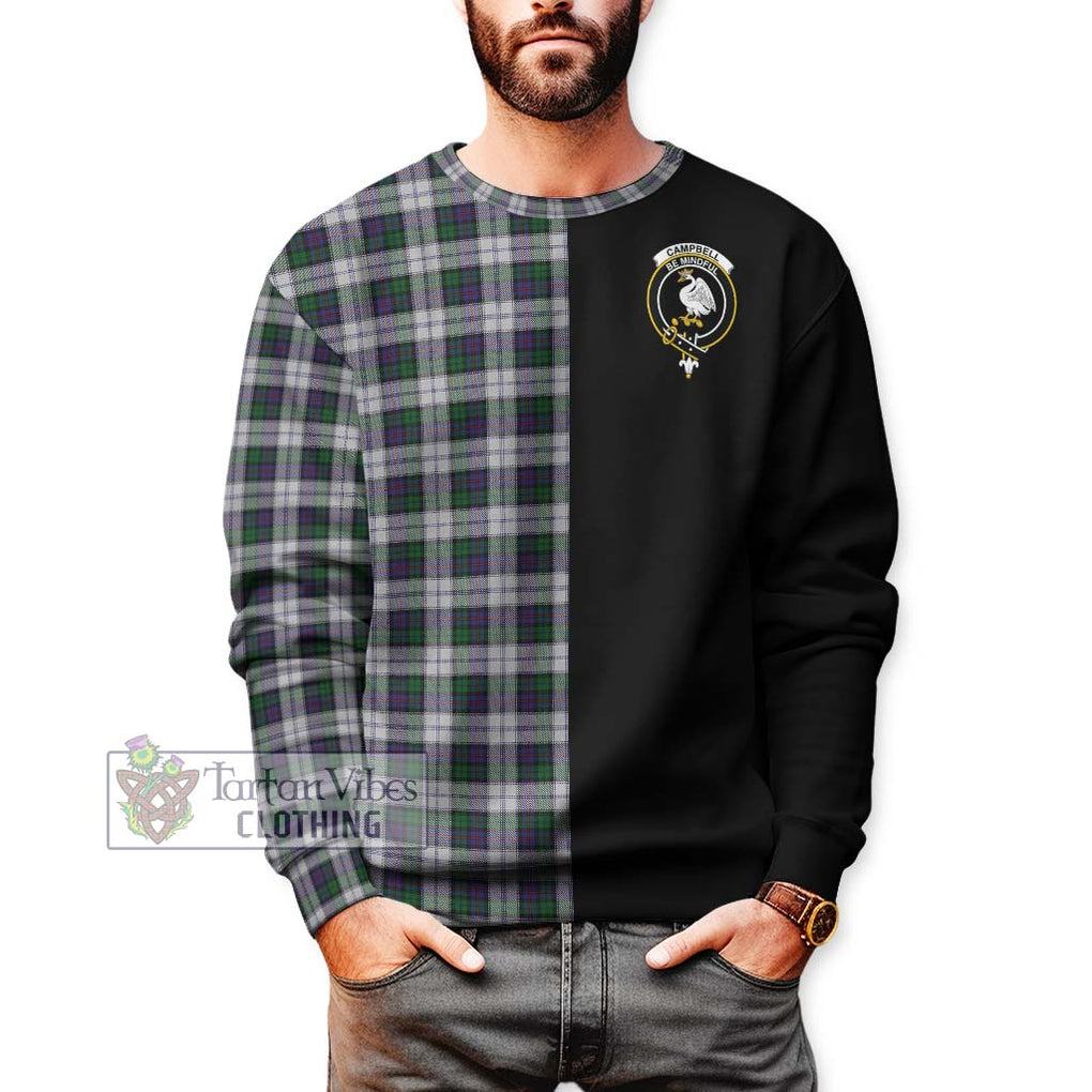 Campbell of Cawdor Dress Tartan Sweatshirt with Family Crest and Half Of Me Style Unisex - Tartanvibesclothing Shop