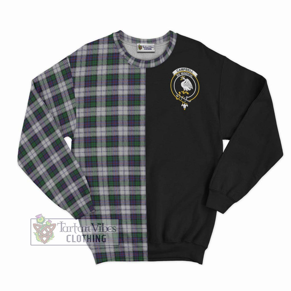 Campbell of Cawdor Dress Tartan Sweatshirt with Family Crest and Half Of Me Style - Tartanvibesclothing Shop