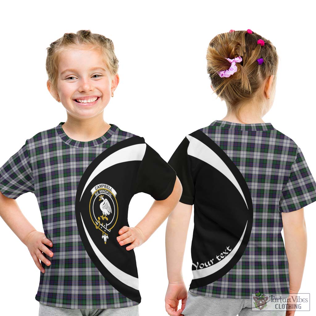 Campbell of Cawdor Dress Tartan Kid T-Shirt with Family Crest Circle Style - Tartan Vibes Clothing