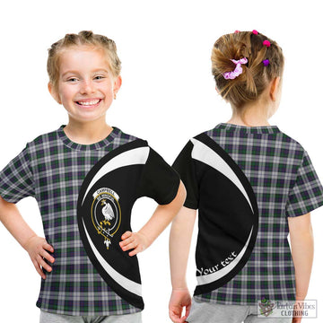 Campbell of Cawdor Dress Tartan Kid T-Shirt with Family Crest Circle Style