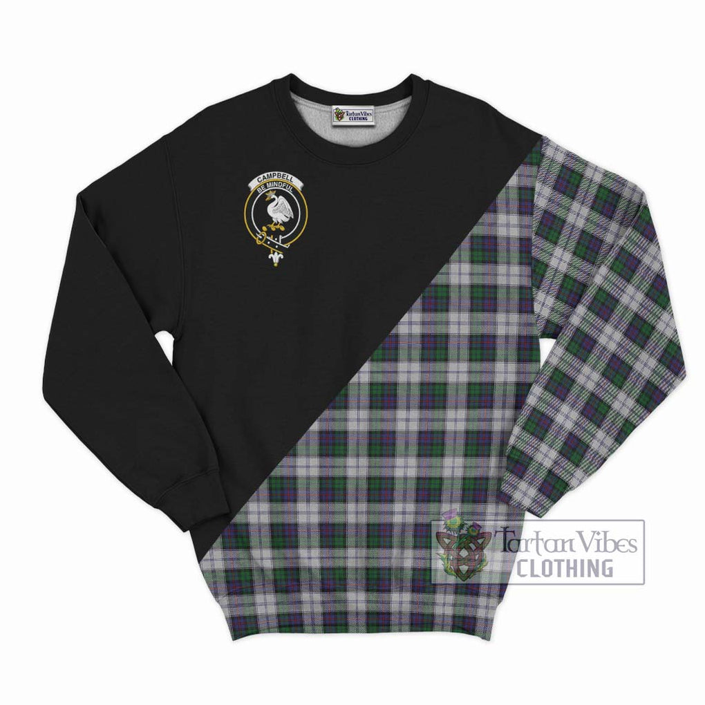 Campbell of Cawdor Dress Tartan Sweatshirt with Family Crest and Military Logo Style - Tartanvibesclothing Shop