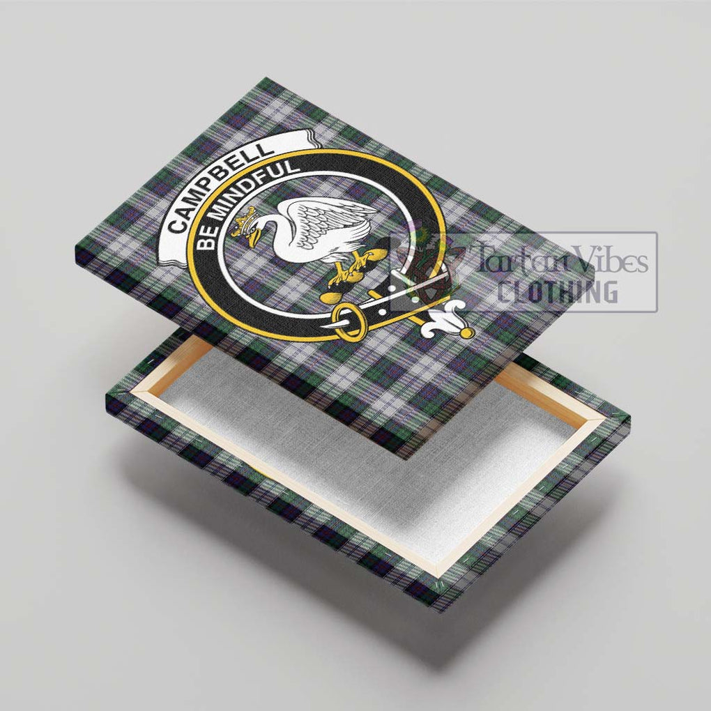 Campbell of Cawdor Dress Tartan Canvas Print Wall Art with Family Crest - Tartan Vibes Clothing