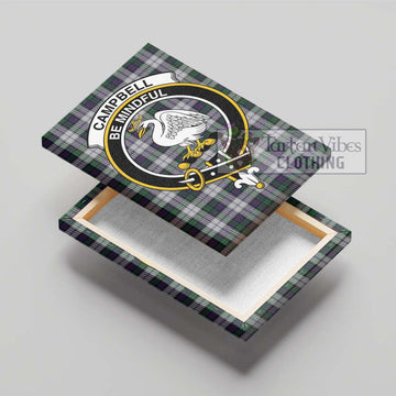 Campbell of Cawdor Dress Tartan Canvas Print Wall Art with Family Crest