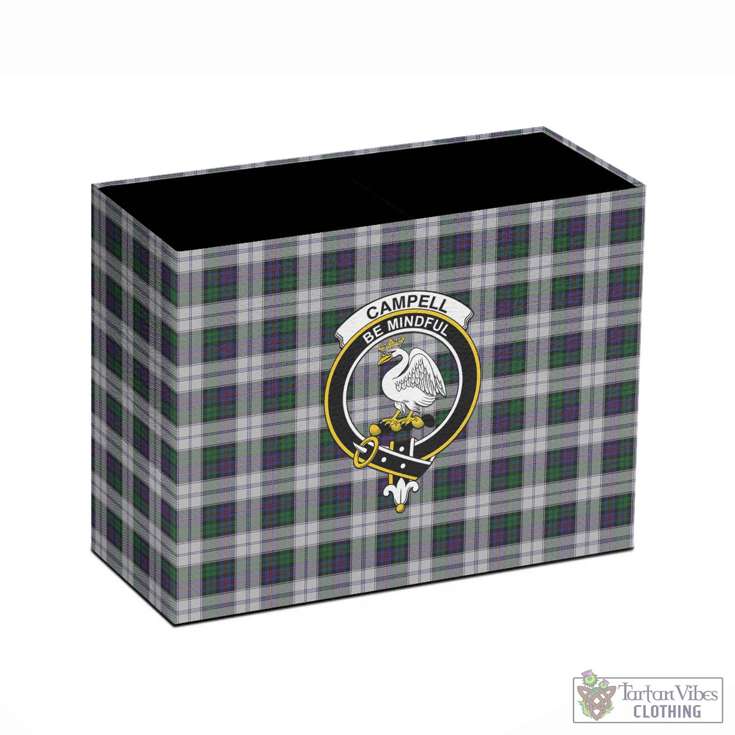 Tartan Vibes Clothing Campbell of Cawdor Dress Tartan Pen Holder with Family Crest