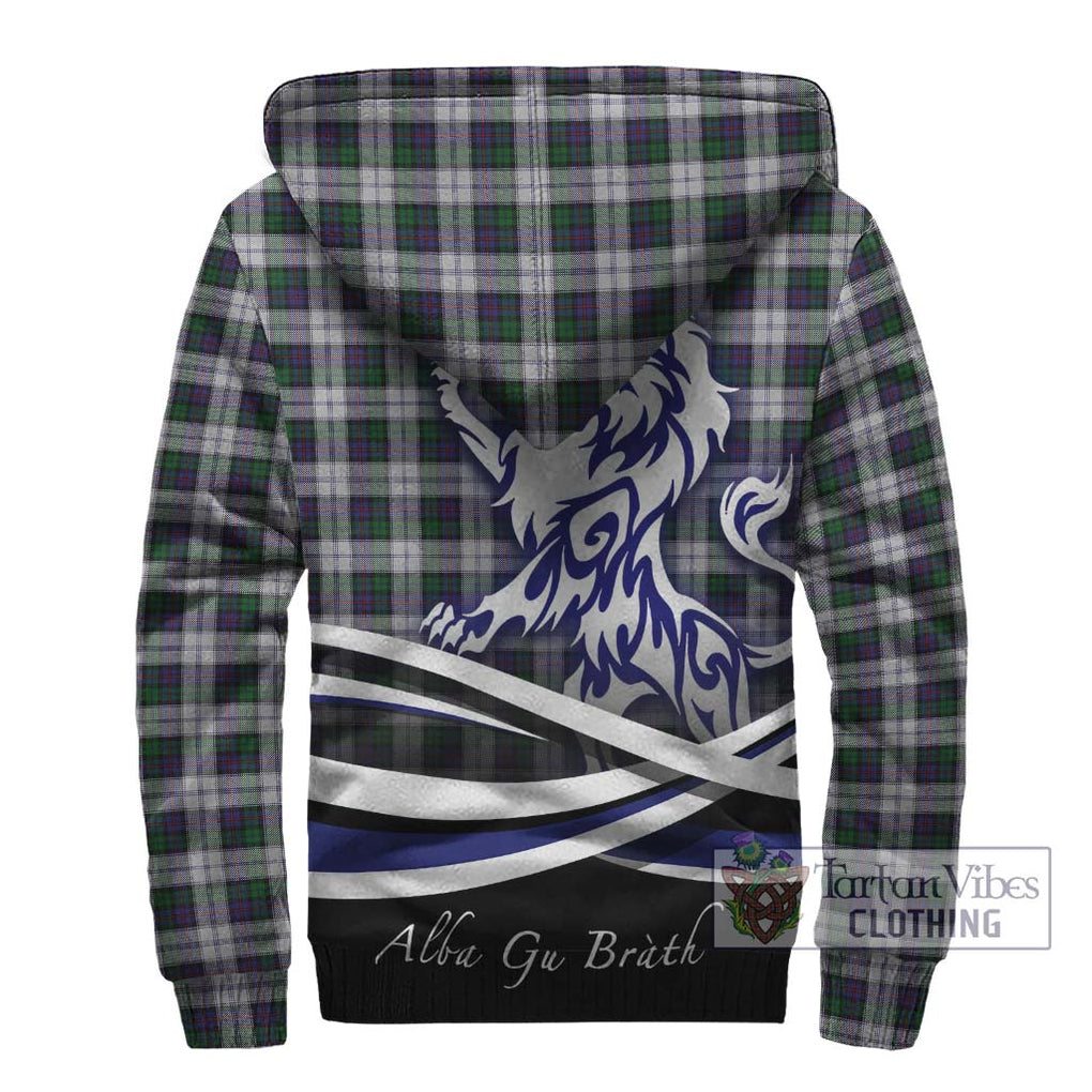 Campbell of Cawdor Dress Tartan Sherpa Hoodie with Alba Gu Brath Regal Lion Emblem - Tartanvibesclothing Shop