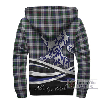 Campbell of Cawdor Dress Tartan Sherpa Hoodie with Alba Gu Brath Regal Lion Emblem