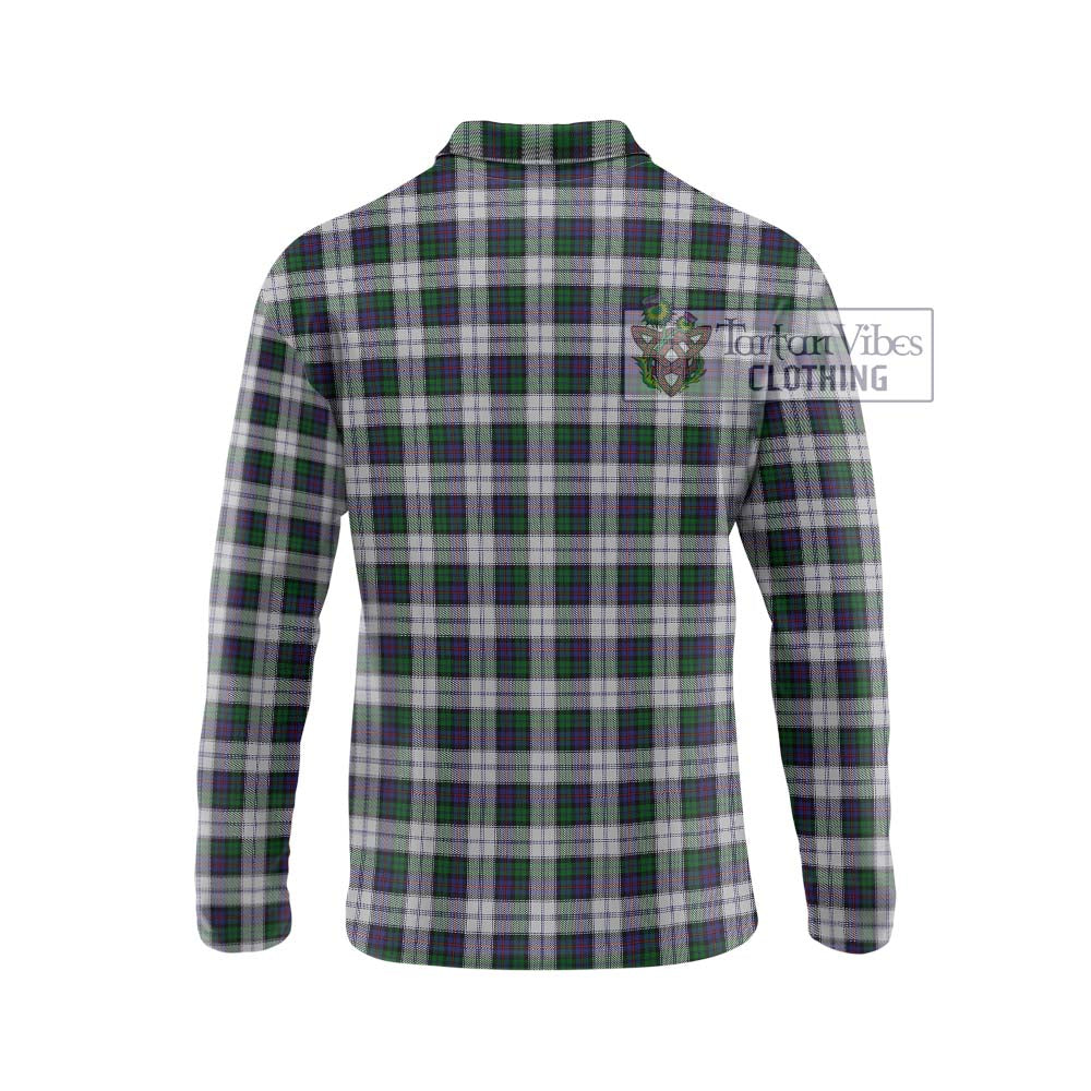 Campbell of Cawdor Dress Tartan Long Sleeve Polo Shirt with Family Crest DNA In Me Style - Tartanvibesclothing Shop