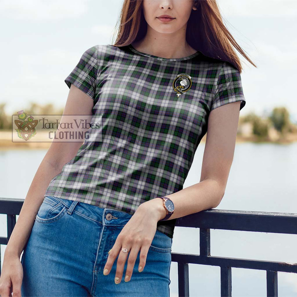 Campbell of Cawdor Dress Tartan Cotton T-Shirt with Family Crest Women's Shirt - Tartanvibesclothing Shop