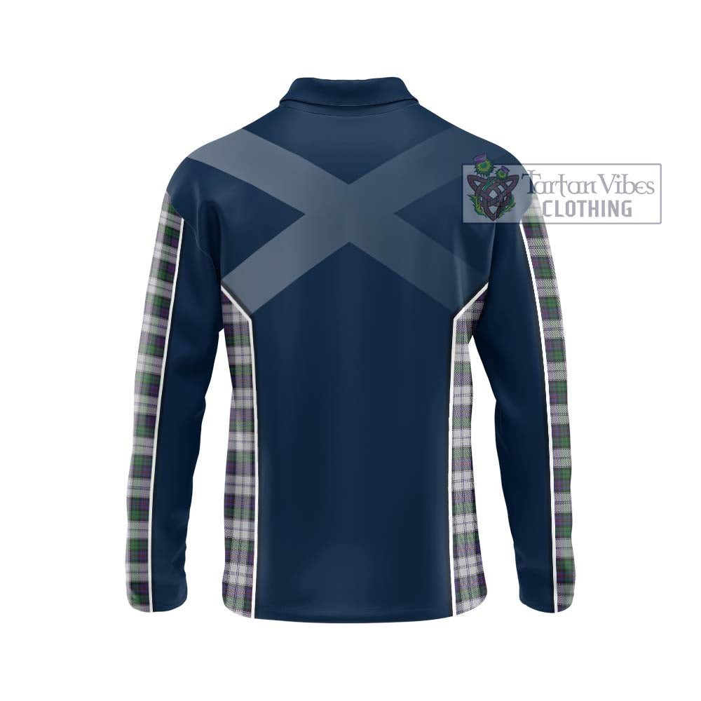 Campbell of Cawdor Dress Tartan Long Sleeve Polo Shirt with Family Crest and Lion Rampant Vibes Sport Style - Tartan Vibes Clothing