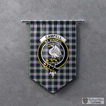 Campbell of Cawdor Dress Tartan Gonfalon, Tartan Banner with Family Crest