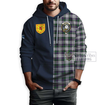 Campbell of Cawdor Dress Tartan Hoodie Alba with Scottish Lion Royal Arm Half Style