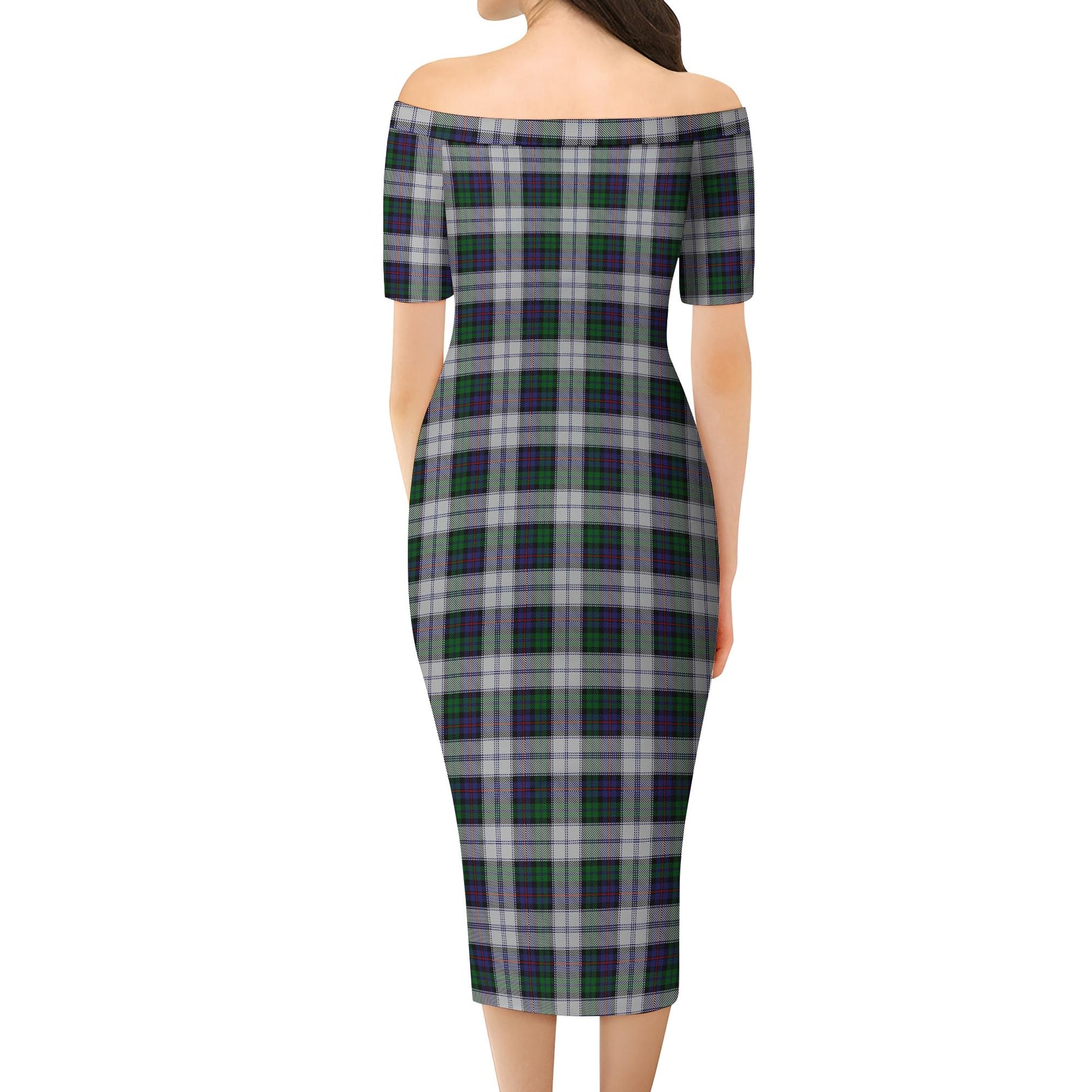 Campbell of Cawdor Dress Tartan Off Shoulder Lady Dress - Tartanvibesclothing