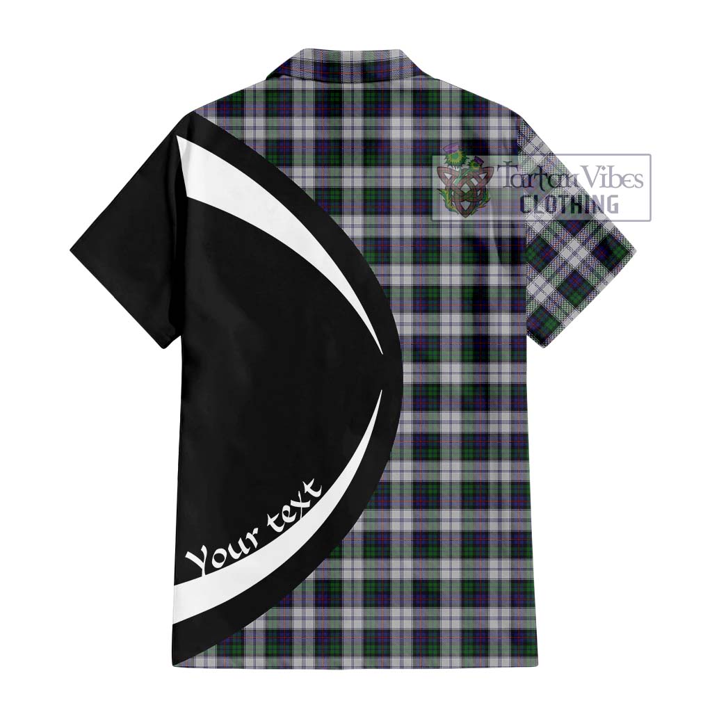 Campbell of Cawdor Dress Tartan Short Sleeve Button Up with Family Crest Circle Style - Tartan Vibes Clothing