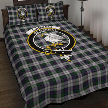 Campbell of Cawdor Dress Tartan Quilt Bed Set with Family Crest