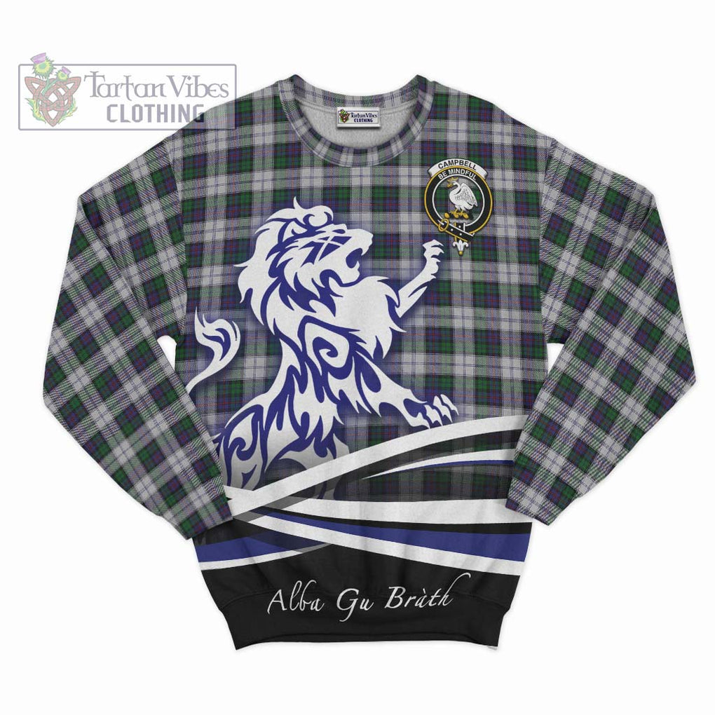 Campbell of Cawdor Dress Tartan Sweatshirt with Alba Gu Brath Regal Lion Emblem - Tartanvibesclothing Shop