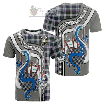 Campbell of Cawdor Dress Tartan Cotton T-shirt with Epic Bagpipe Style