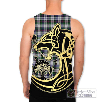 Campbell of Cawdor Dress Tartan Men's Tank Top with Family Crest Celtic Wolf Style