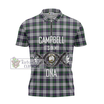 Campbell of Cawdor Dress Tartan Zipper Polo Shirt with Family Crest DNA In Me Style