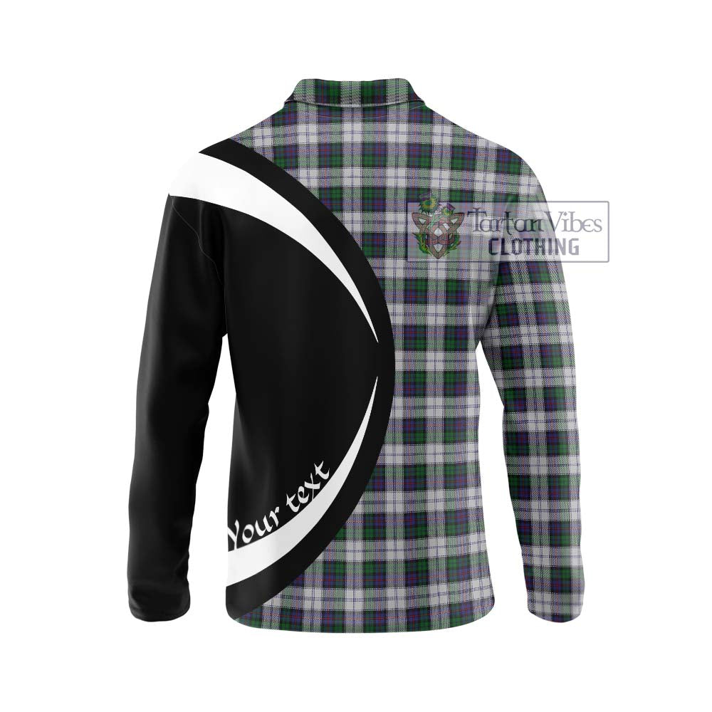 Campbell of Cawdor Dress Tartan Long Sleeve Polo Shirt with Family Crest Circle Style - Tartan Vibes Clothing