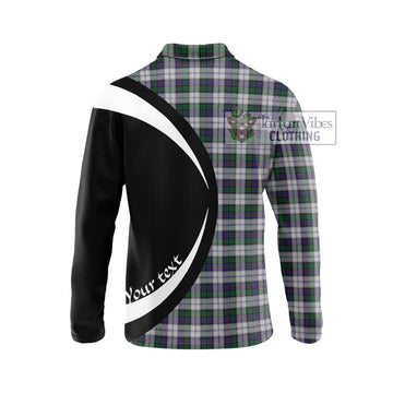 Campbell of Cawdor Dress Tartan Long Sleeve Polo Shirt with Family Crest Circle Style